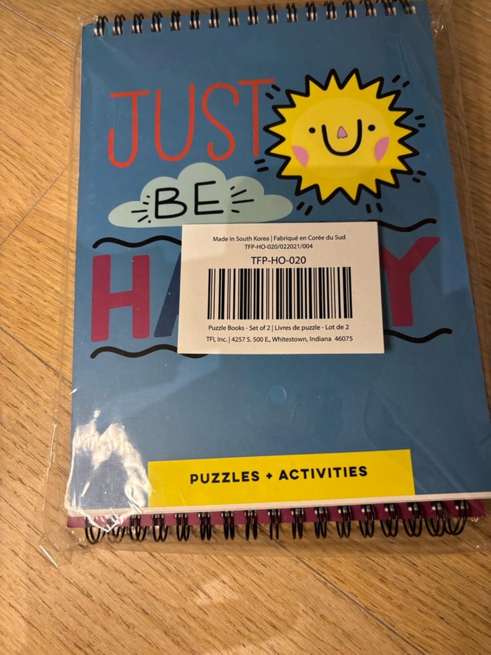 Just Be Happy Spiral Activity Puzzle Book - Blue